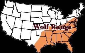 red wolf habitat map