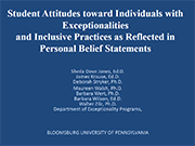 Student Attitudes Toward Individuals With Exceptionalities 2009
