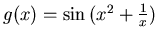 $g(x) = \sin{(x^2+\frac{1}{x})}$
